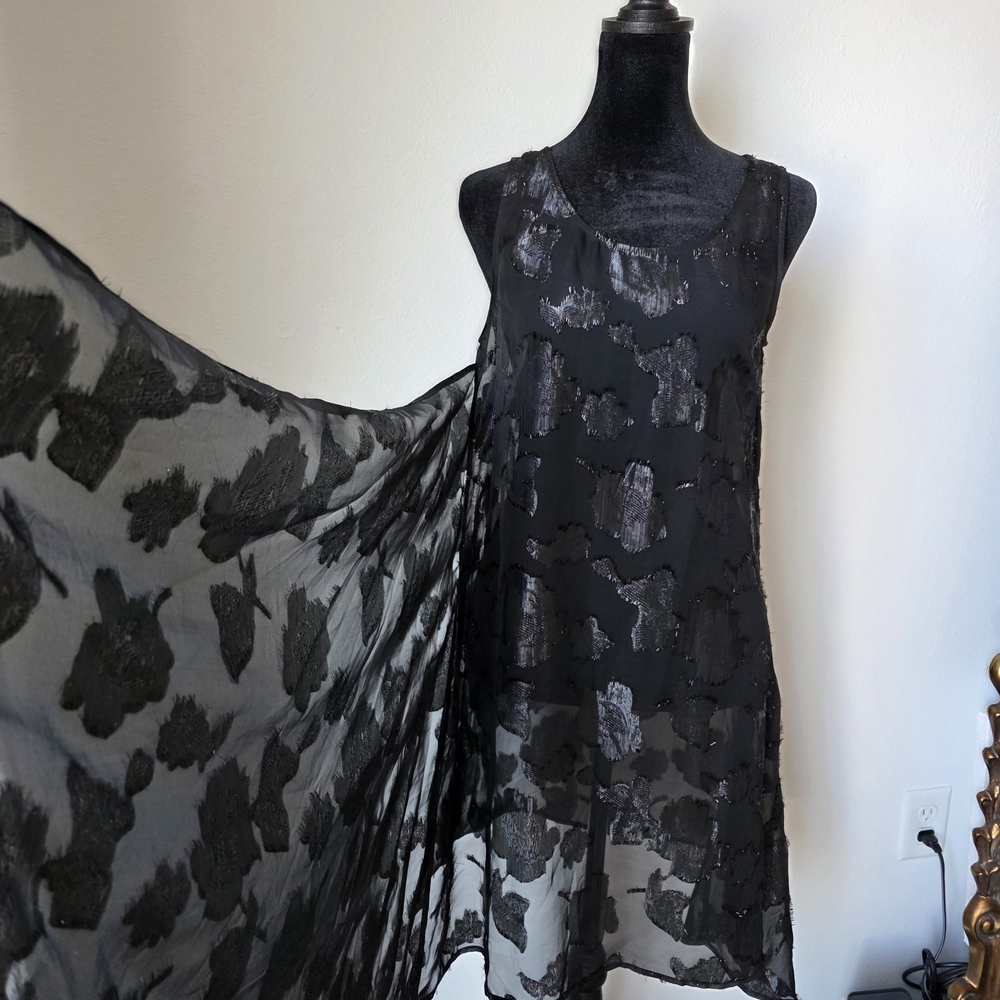 2b.Rych Elegant Black Sheer Floral Dress S